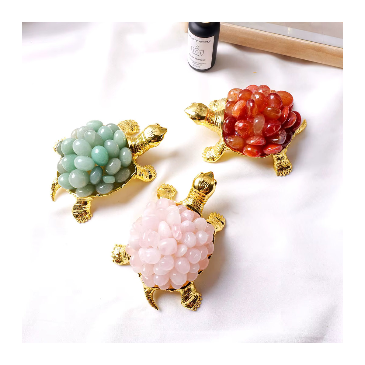 Runyangshi Natürliche Kristall Schildkröte aus rotem Stein als dekoratives Reiki-Tierornament - Bild 3