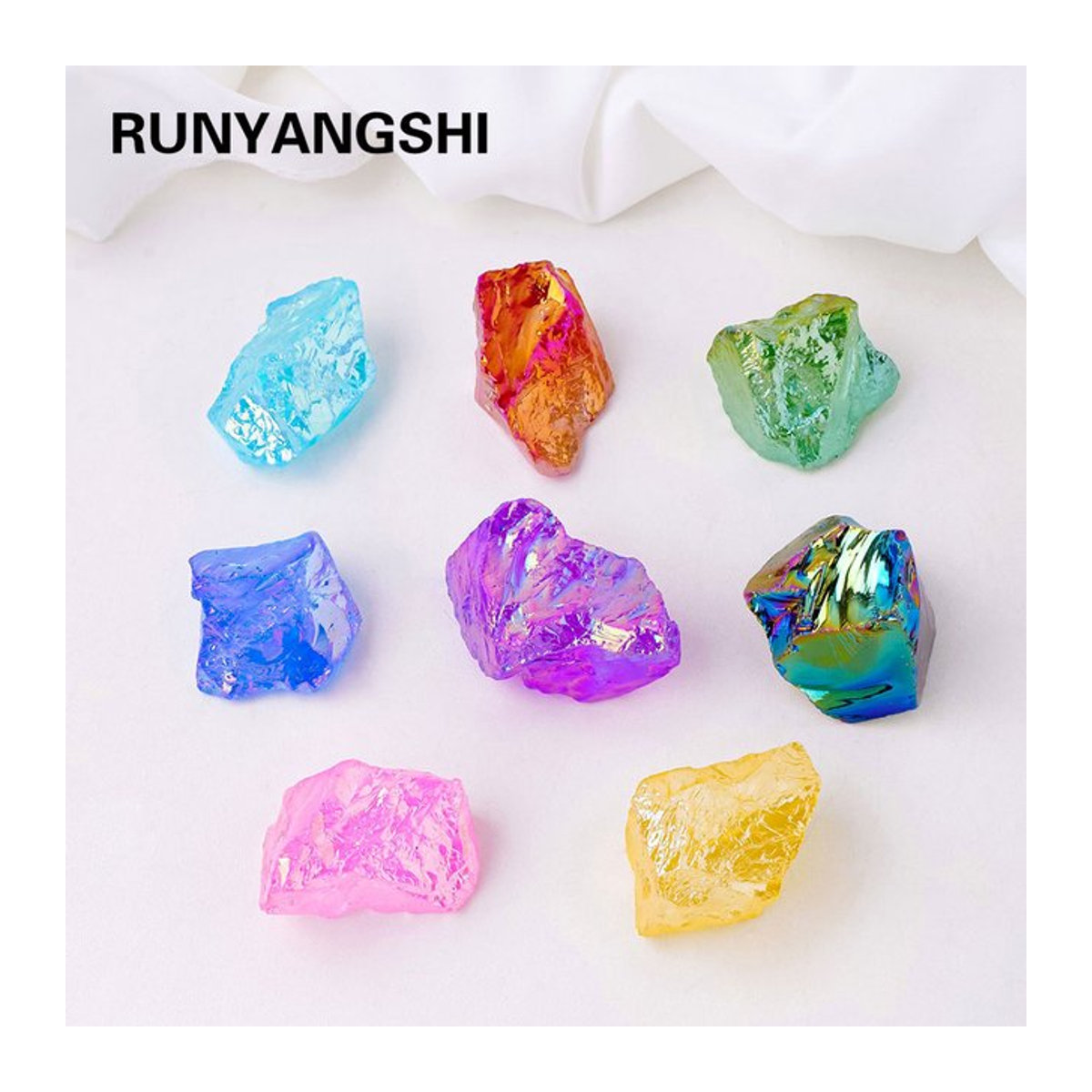 Runyangshi Natürliche Quarz Geode als Dekorationsobjekt, Unregelmäßiger Kristallstein in Mehrfarbig und Pink, Fengshui Ornament für dein Zuhause - Bild 1
