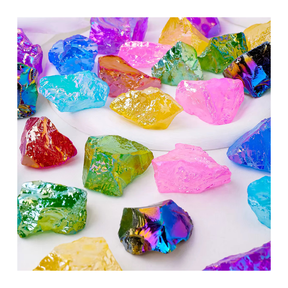 Runyangshi Natürliche Quarz Geode als Dekorationsobjekt, Unregelmäßiger Kristallstein in Mehrfarbig und Pink, Fengshui Ornament für dein Zuhause - Bild 2