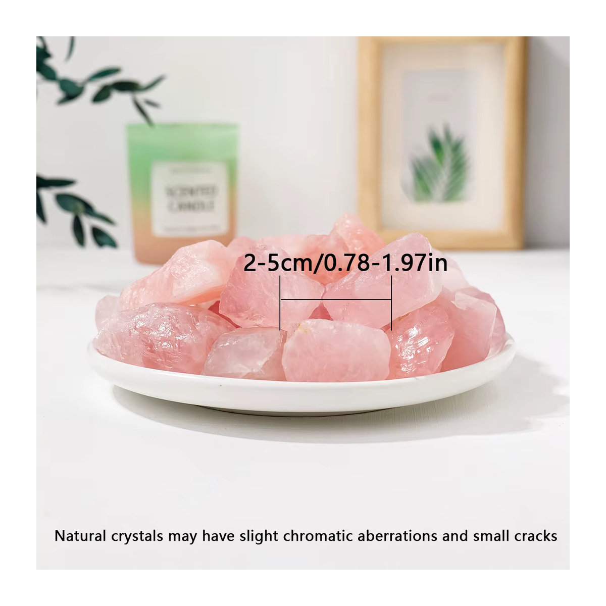 Runyangshi Natürlicher Rosenquarz als Rohstein in Rosa für Aroma Diffusoren, 50 g unregelmäßige Kristall-Mineralien zur Dekoration - Bild 2