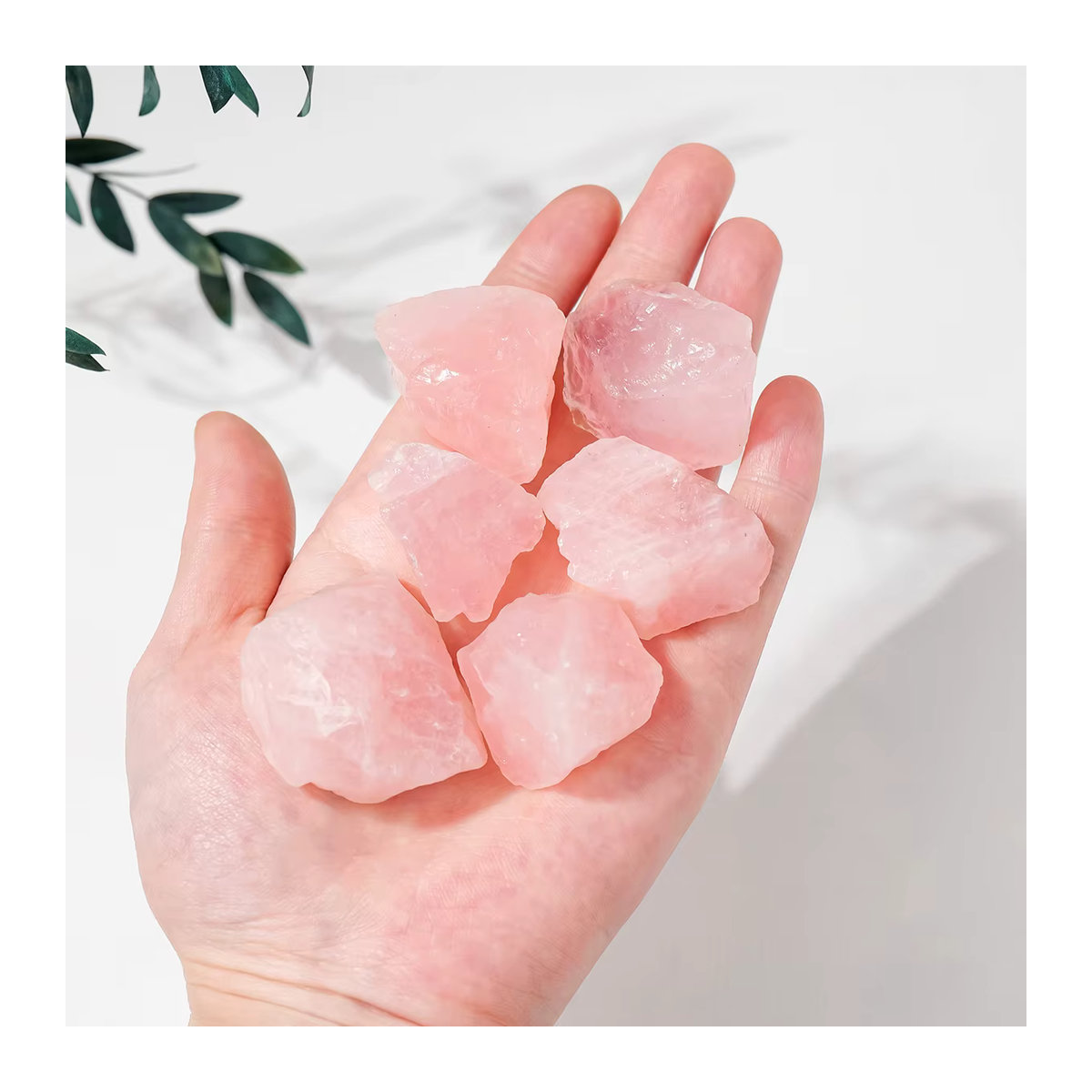 Runyangshi Natürlicher Rosenquarz als Rohstein in Rosa für Aroma Diffusoren, 50 g unregelmäßige Kristall-Mineralien zur Dekoration - Bild 3