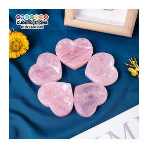 Runyangshi Rosenquarz Herz Schale aus natürlichem Kristall in Rosa für Meditation und Home Decor