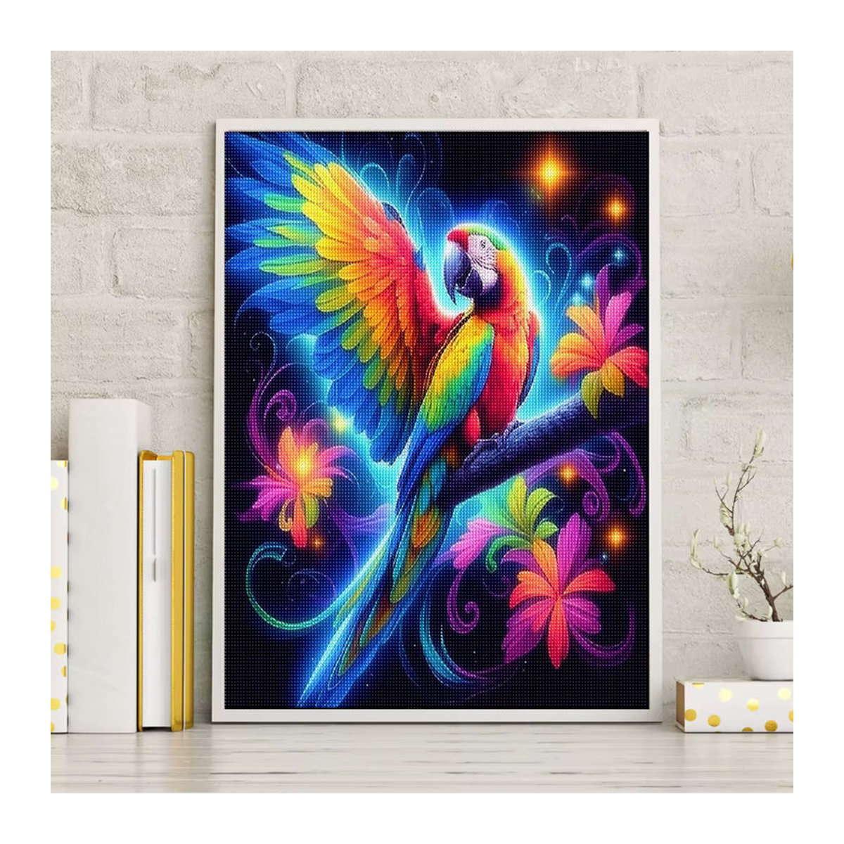 RUOPOTY 5D Diamant Malerei Set mit Tierprint als DIY Kreuzstich Stickerei Kit und Mosaik Bohrer in Mehrfarbig - Bild 2