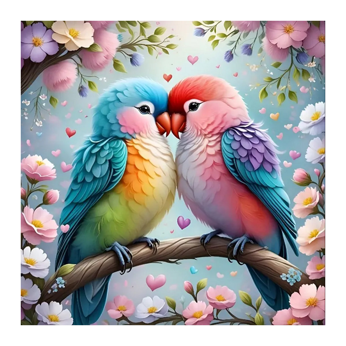 RUOPOTY Diamant-Malerei-Set mit Vogelmotiv, DIY-Stickerei mit runden Steinen, mehrfarbig - Bild 1