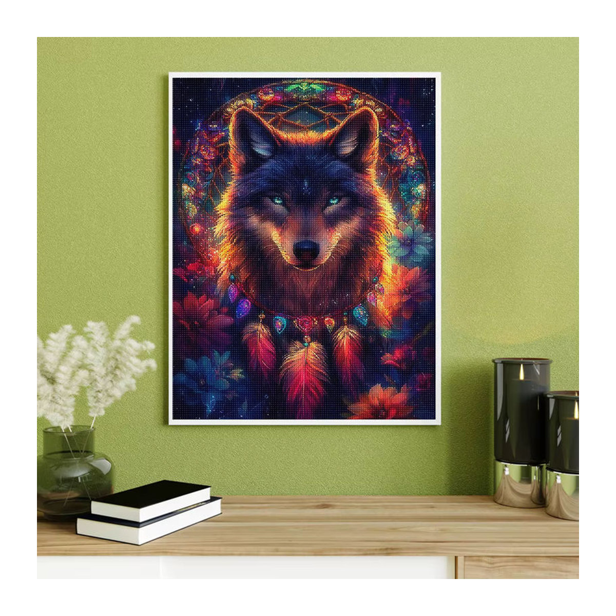 RUOPOTY Diamantmalerei Set mit Tier-Motiv als DIY Mosaik-Kunstgemälde in Mehrfarbig mit runden Steinen zur Wandmontage - Bild 3