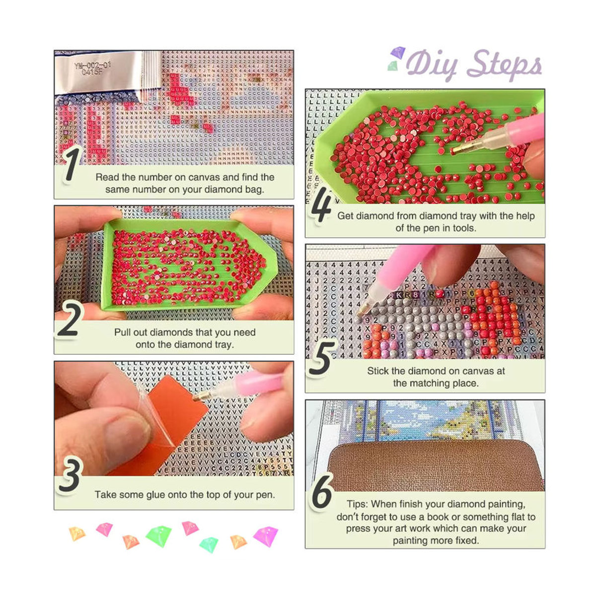 RUOPOTY Diamond Painting DIY Kit mit Tierprint, rundes Kristall Diamant Kunst Gemälde in Mehrfarbig - Bild 2