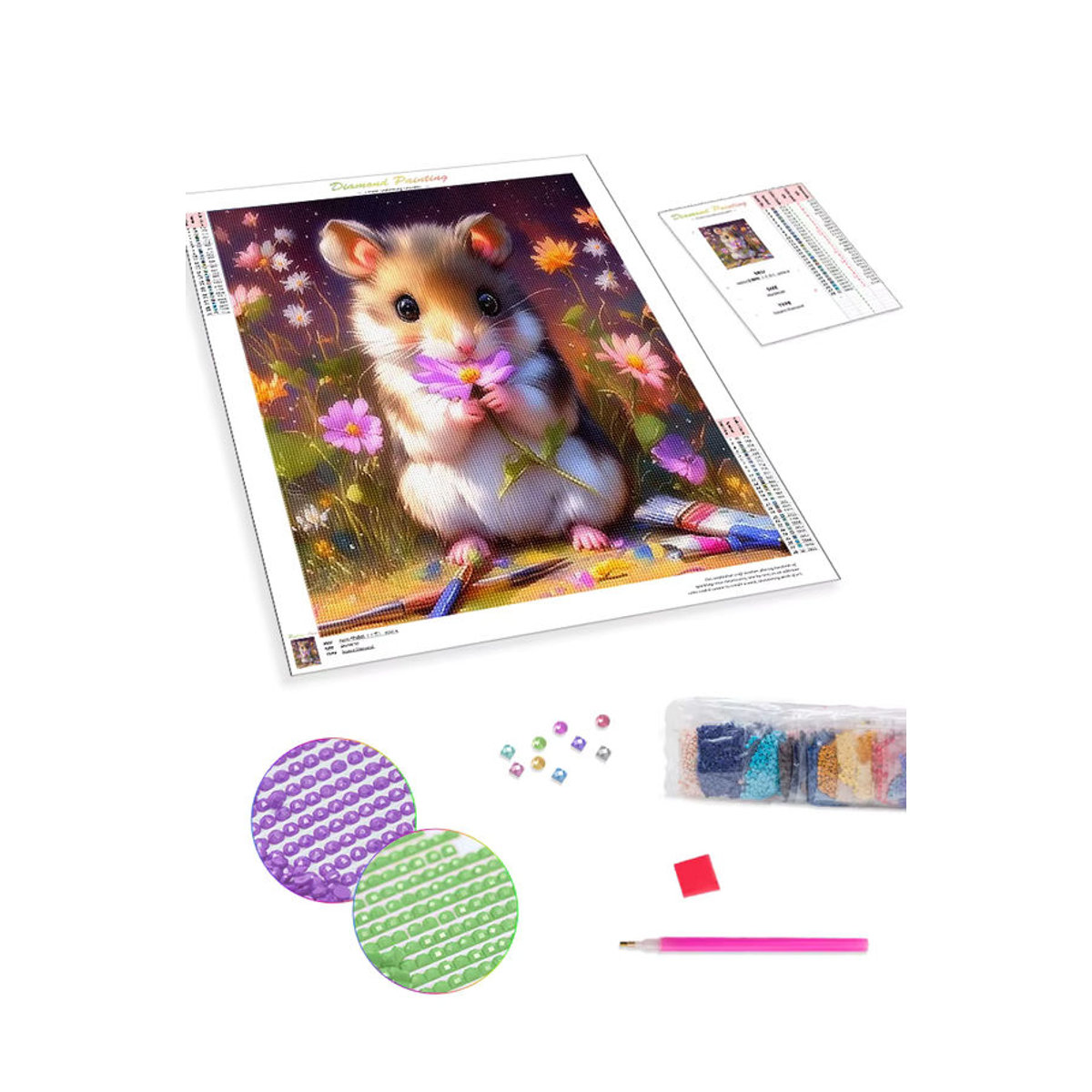 RUOPOTY Diamond Painting DIY Kit mit Tierprint, rundes Kristall Diamant Kunst Gemälde in Mehrfarbig - Bild 3