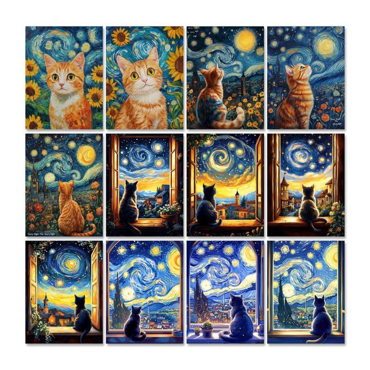 RUOPOTY Malen nach Zahlen Set Katze Wandkunst mit Acrylfarben auf Leinwand, mehrfarbig - Bild 1