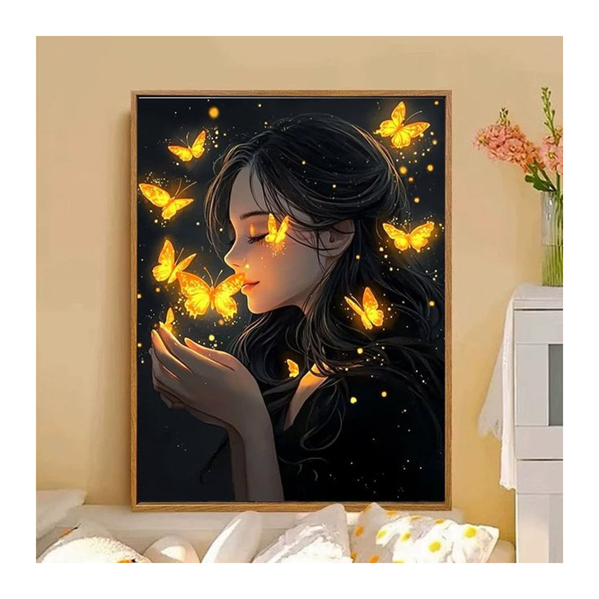 RUOPOTY Malen nach Zahlen Set mit abstraktem Porträt auf Leinwand, mehrfarbiges Acryl-Set für Erwachsene zur Wandmontage - Bild 1