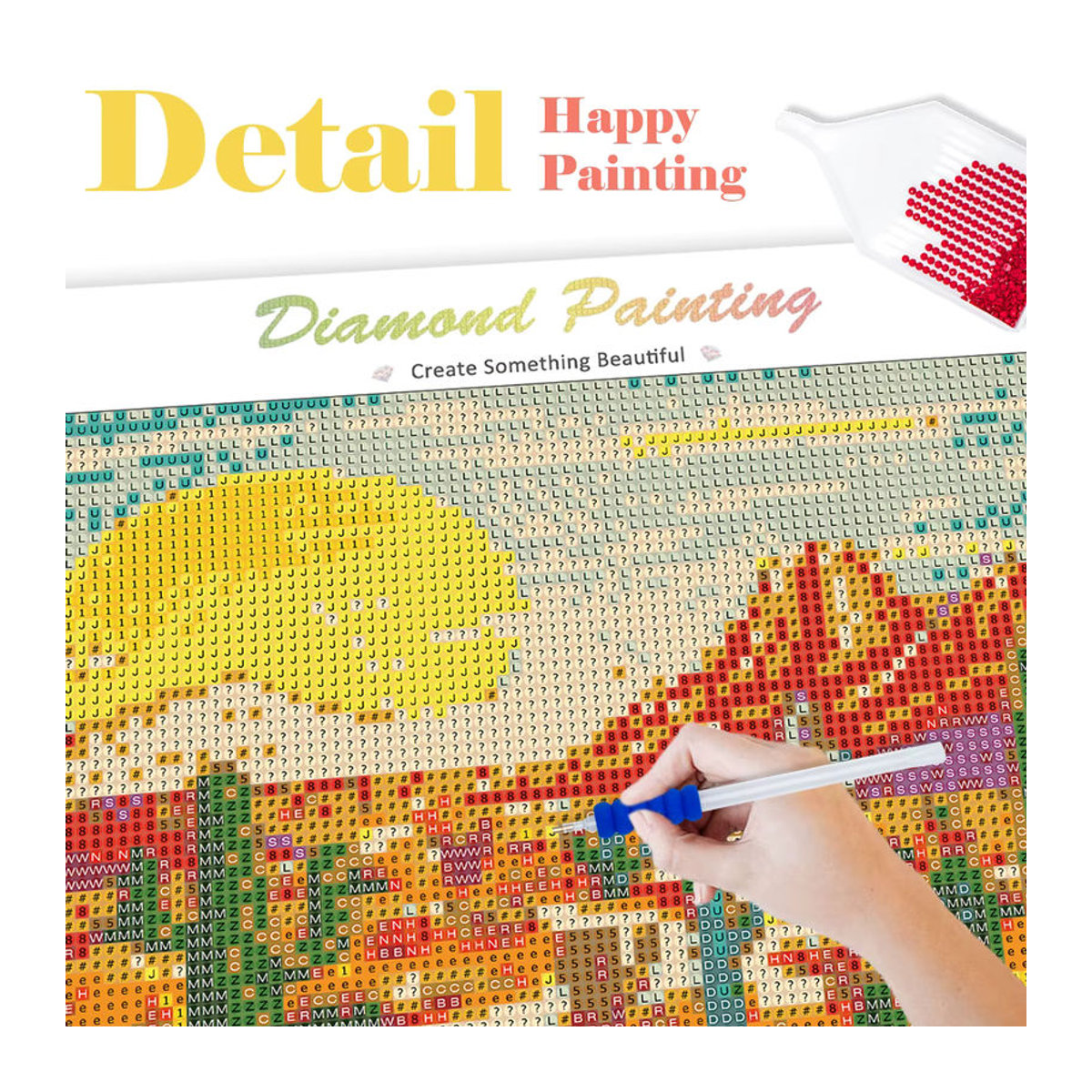 RUOPOTY Personalisiertes 5D Diamantbild zum Selbermachen, Abstraktes Kunsthandwerk in Mehrfarbig, Rechteckig - Bild 3
