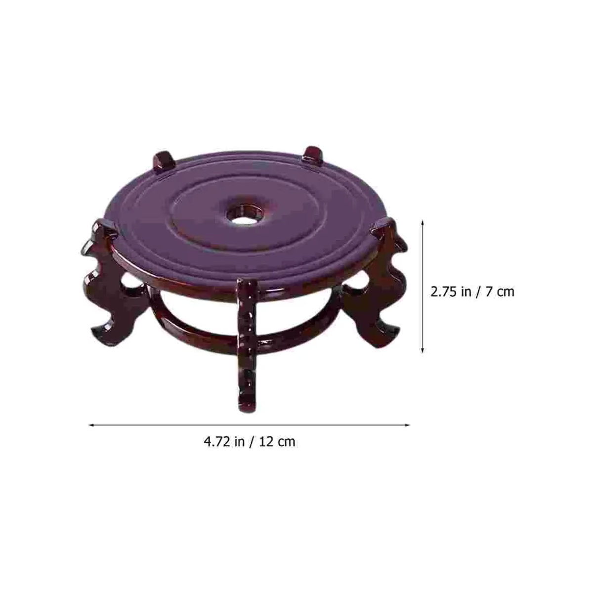 Rustikaler Pflanzenständer aus Holz in Braun, runder Blumentopf-Halter für Topfpflanzen, B/T/H: 13,5 x 13,5 x 8,5 cm - Bild 3