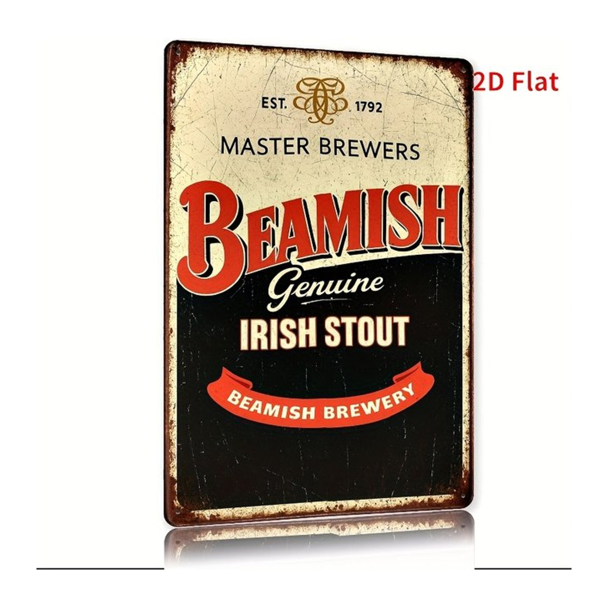 Rustikales Vintage Blechschild Bems Irish Stout mehrfarbig Wandkunst aus Metall im Hochformat B/H: 20 x 14 cm - Bild 1