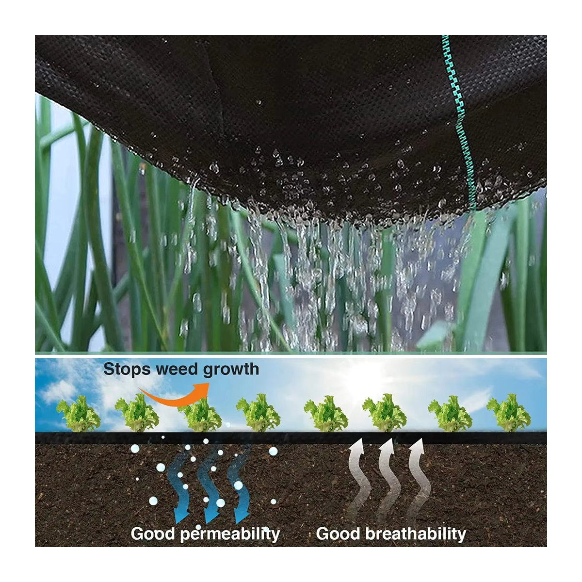 Rutschfeste Außenmatte als Weed Barrier Fabric zur Unkrautbekämpfung und zum Pflanzenschutz - Bild 2