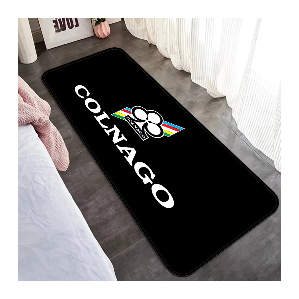 Rutschfeste Bodenmatte Colnago Fahrrad Logo in Schwarz für Wohnzimmer und Balkon - Bild 6