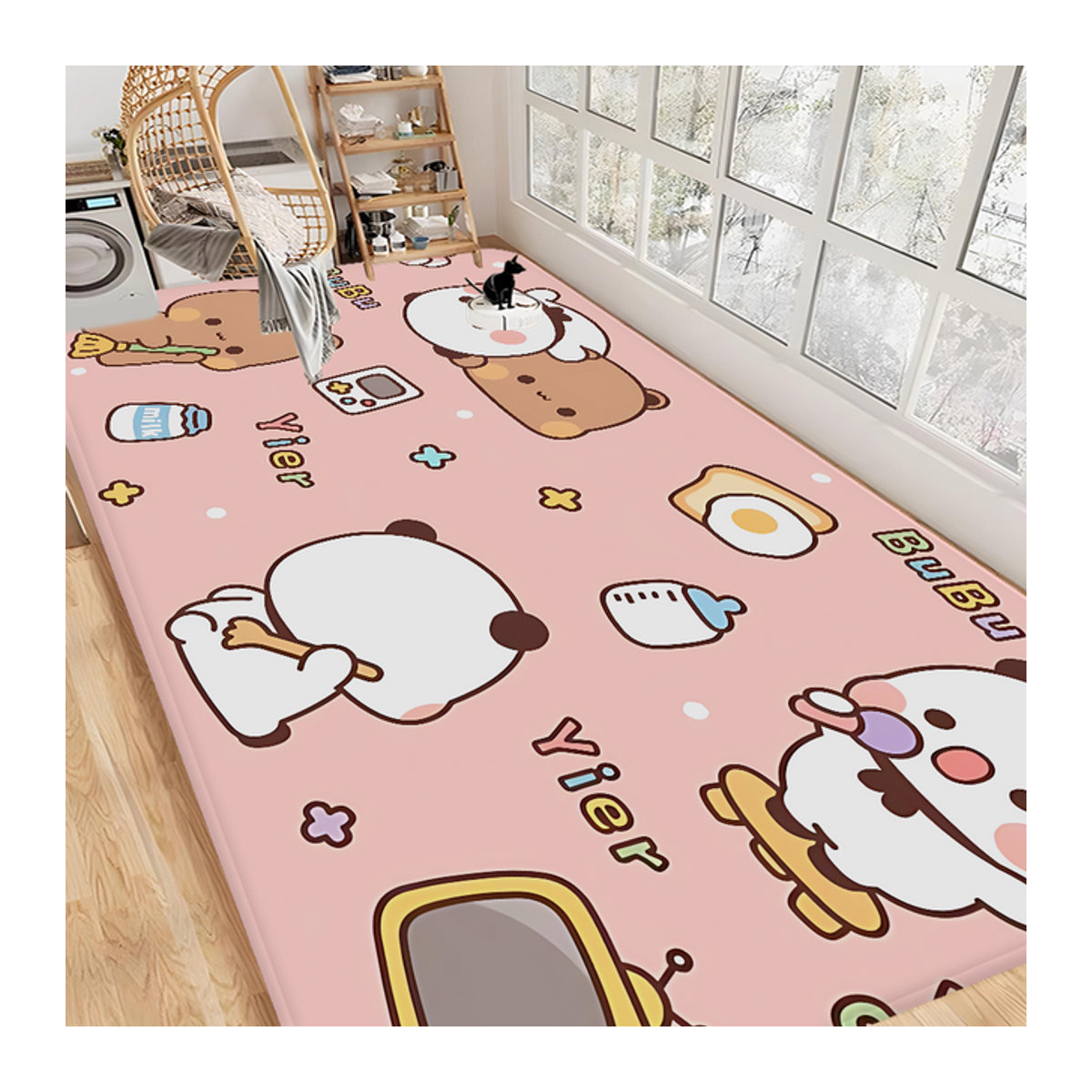 Rutschfeste Bodenmatte von BuBu und DuDu in Rosa für Waschküche, Wohnzimmer oder Balkon - Bild 1