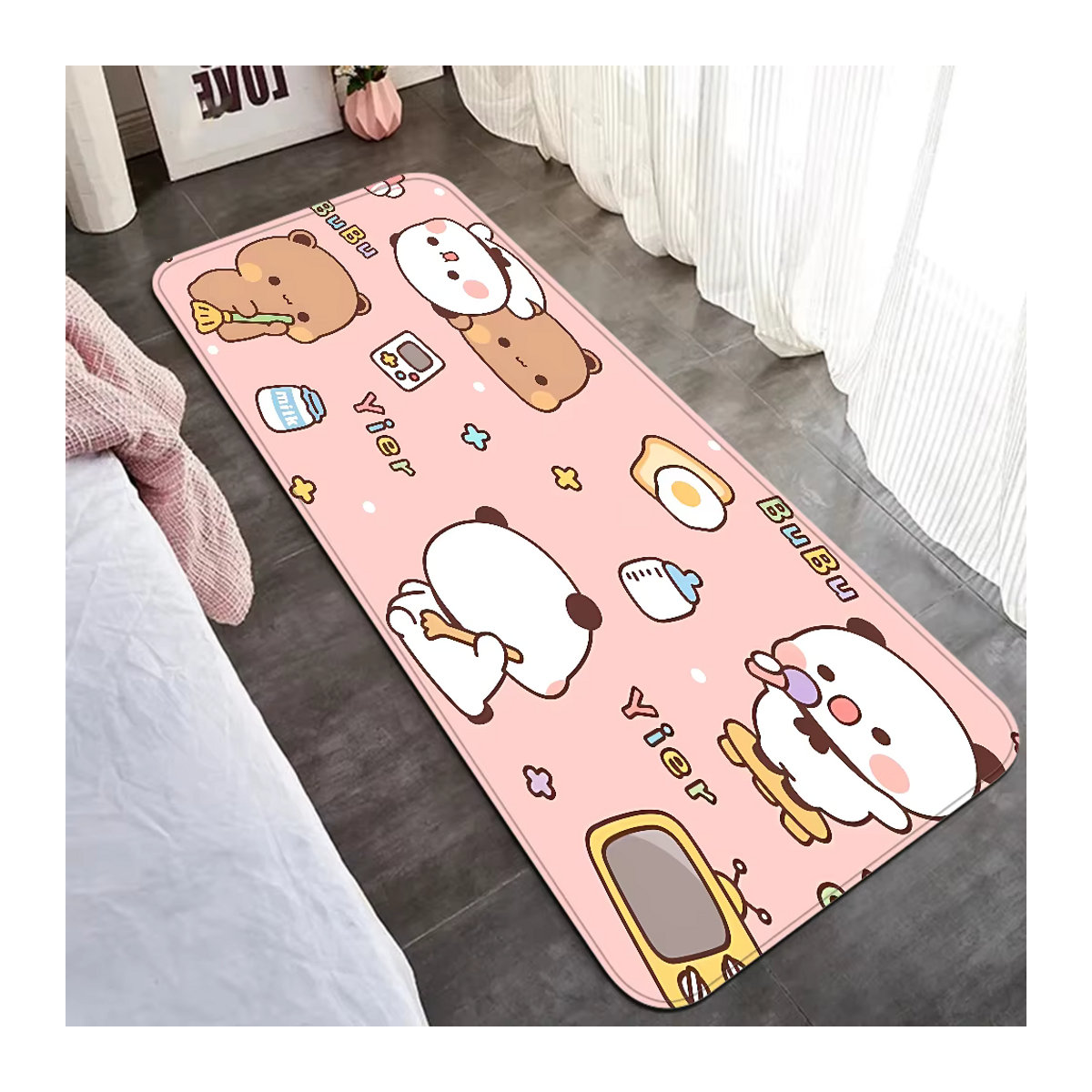 Rutschfeste Bodenmatte von BuBu und DuDu in Rosa für Waschküche, Wohnzimmer oder Balkon - Bild 5