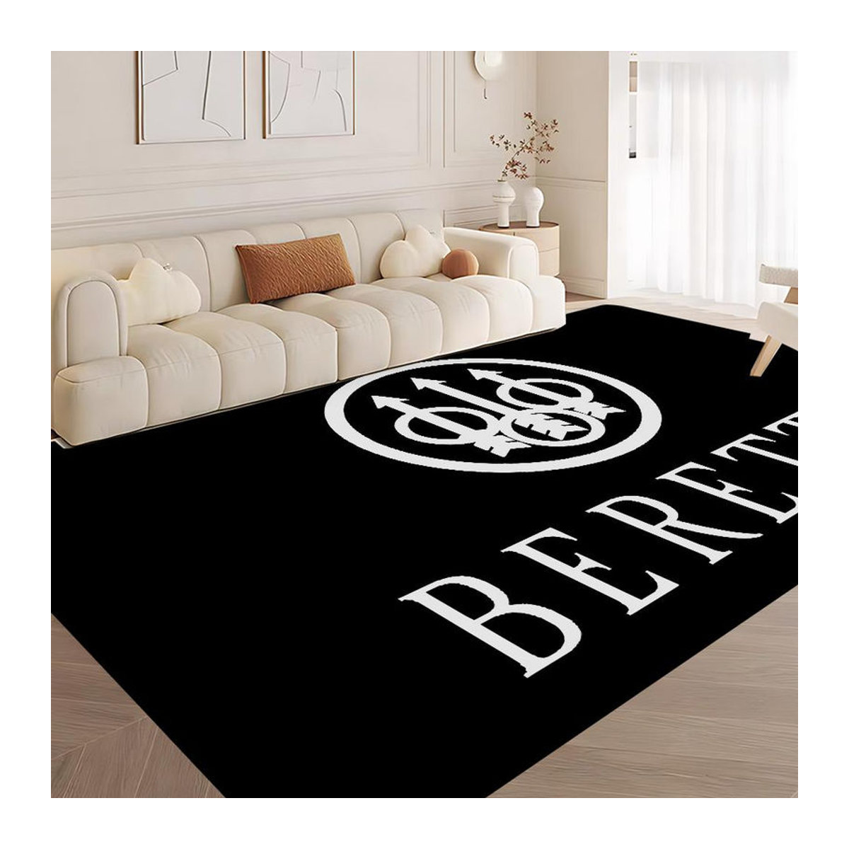 Rutschfeste Fußmatte JGJG im nordischen Stil mit Pistole B-Beretta Motiv, Schwarz, B/T: 80 x 50 cm - Bild 3