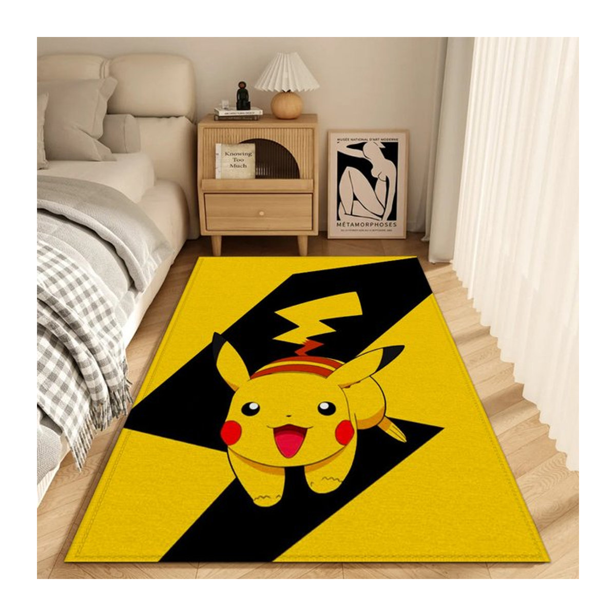 Rutschfeste Fußmatte Potdemiel mit Pikachu-Print in Gelb für Eingangsbereich, Küche oder Wohnzimmer - Bild 1