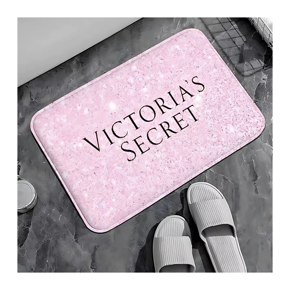 Rutschfeste Fußmatte Victoria's Secrets in Rosa mit Print für Wohnzimmer und Eingangsbereich - Bild 5