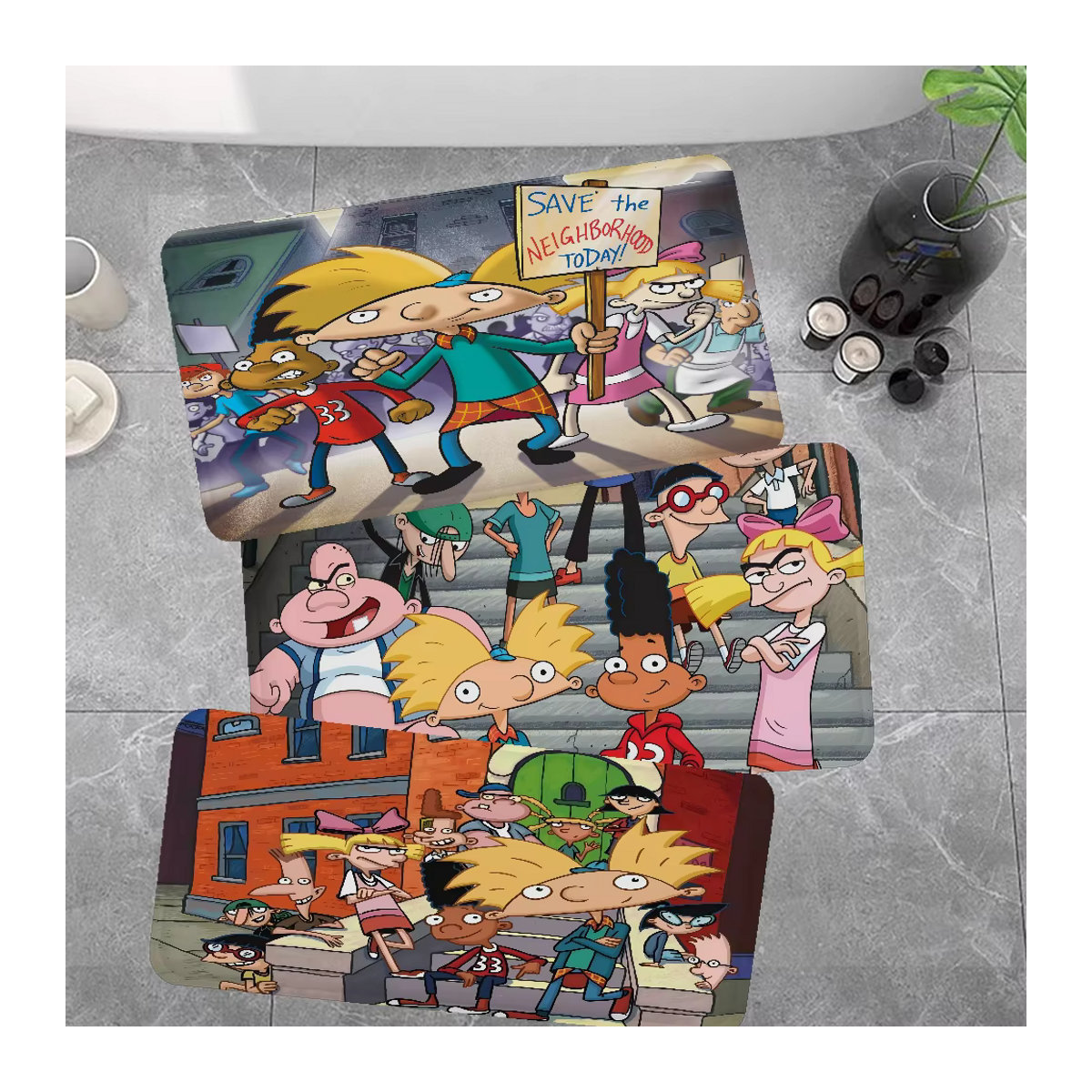 Rutschfeste Hey-Cartoon-Arnold Küchenmatte in Mehrfarbig für Wohnzimmer und Balkon - Bild 2