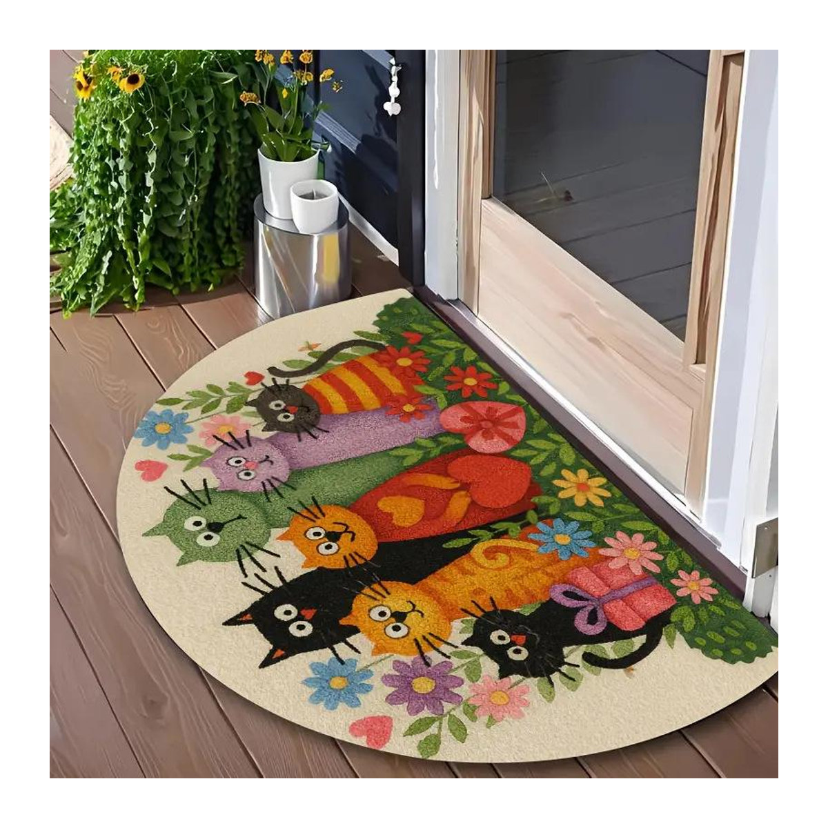 Rutschfeste Thanksgiving Fußmatte von Houspace, dekorative mehrfarbige Matte für Badezimmer und Toiletten, B/B: 60 x 90 cm - Bild 1