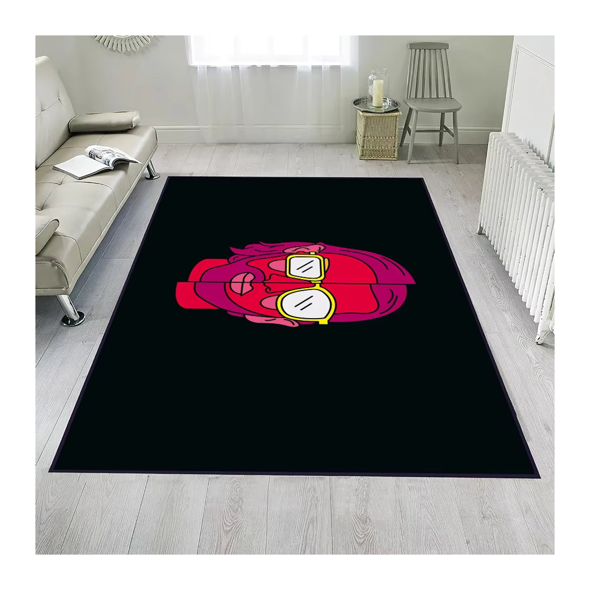 Rutschfeste und waschbare Fußmatte Rap PNL Album in Schwarz für Eingangsbereich, Flur oder Wohnzimmer - Bild 2