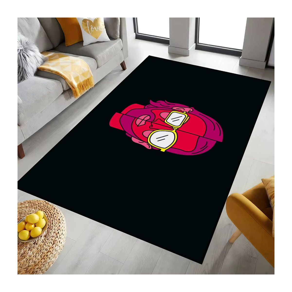 Rutschfeste und waschbare Fußmatte Rap PNL Album in Schwarz für Eingangsbereich, Flur oder Wohnzimmer - Bild 5