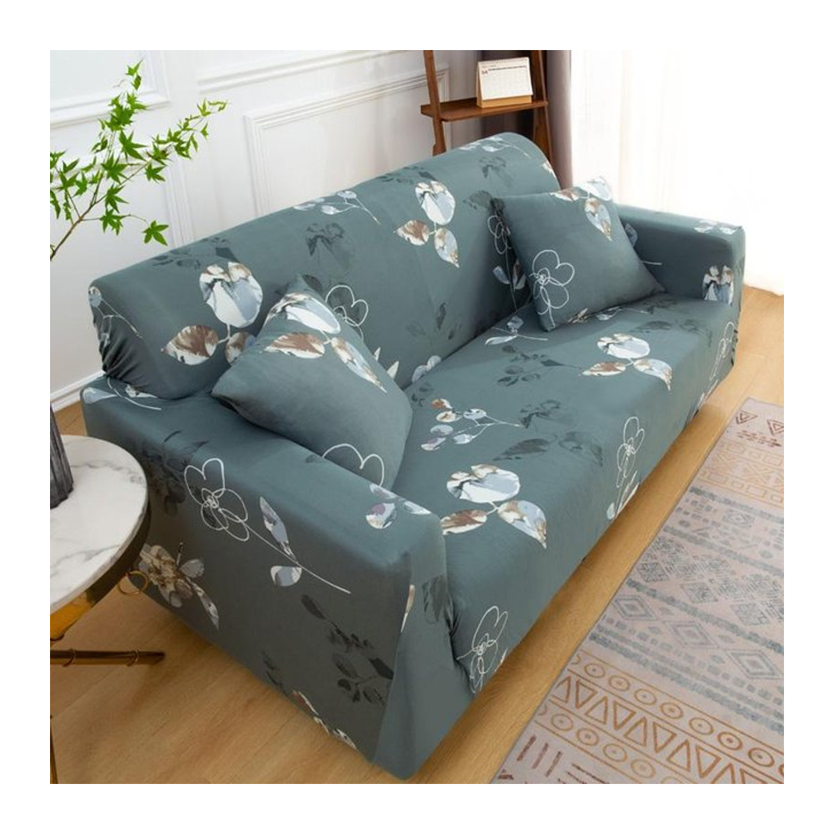 Rutschfester elastischer Sofabezug von Your Warm Home in Blau für 1-Sitzer, Breite: 90-140 cm - Bild 1