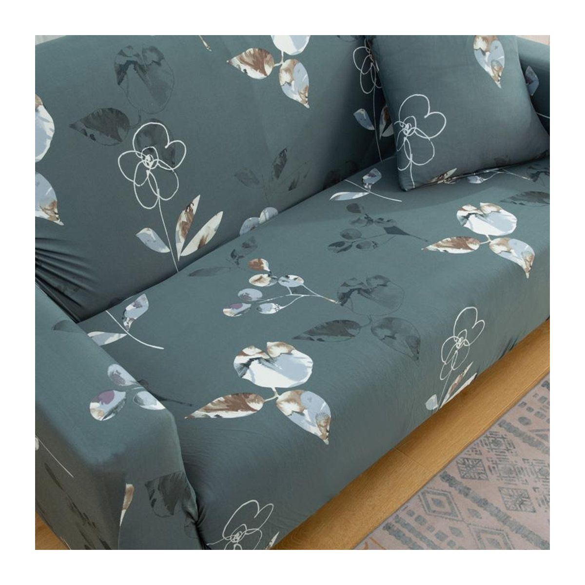 Rutschfester elastischer Sofabezug von Your Warm Home in Blau für 1-Sitzer, Breite: 90-140 cm - Bild 2