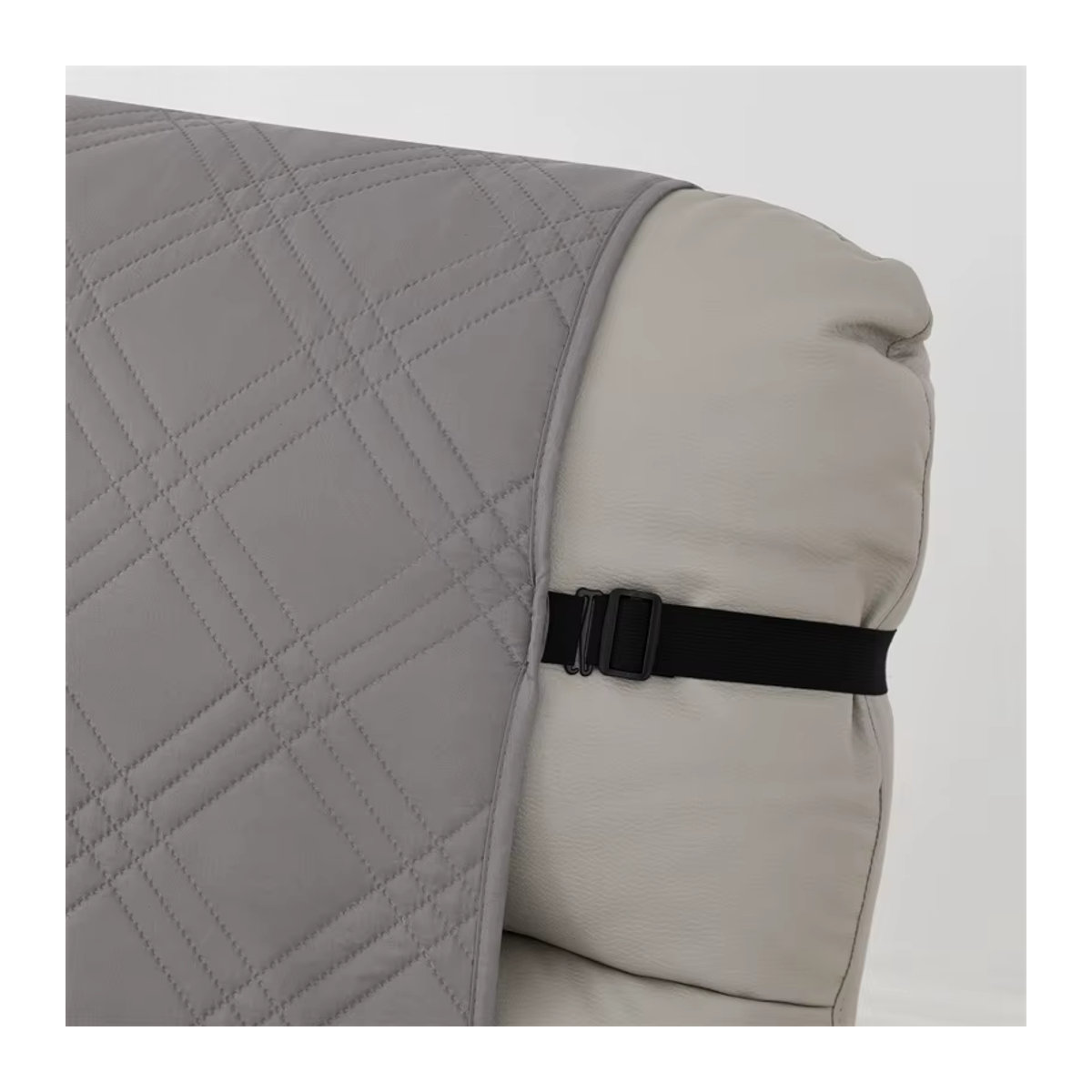 Rutschfester Liegestuhlbezug von WANERQU in Grau mit geometrischem Rautenkaro-Muster und praktischer Tasche zur Oberflächenabdeckung und zum Schutz - Bild 4