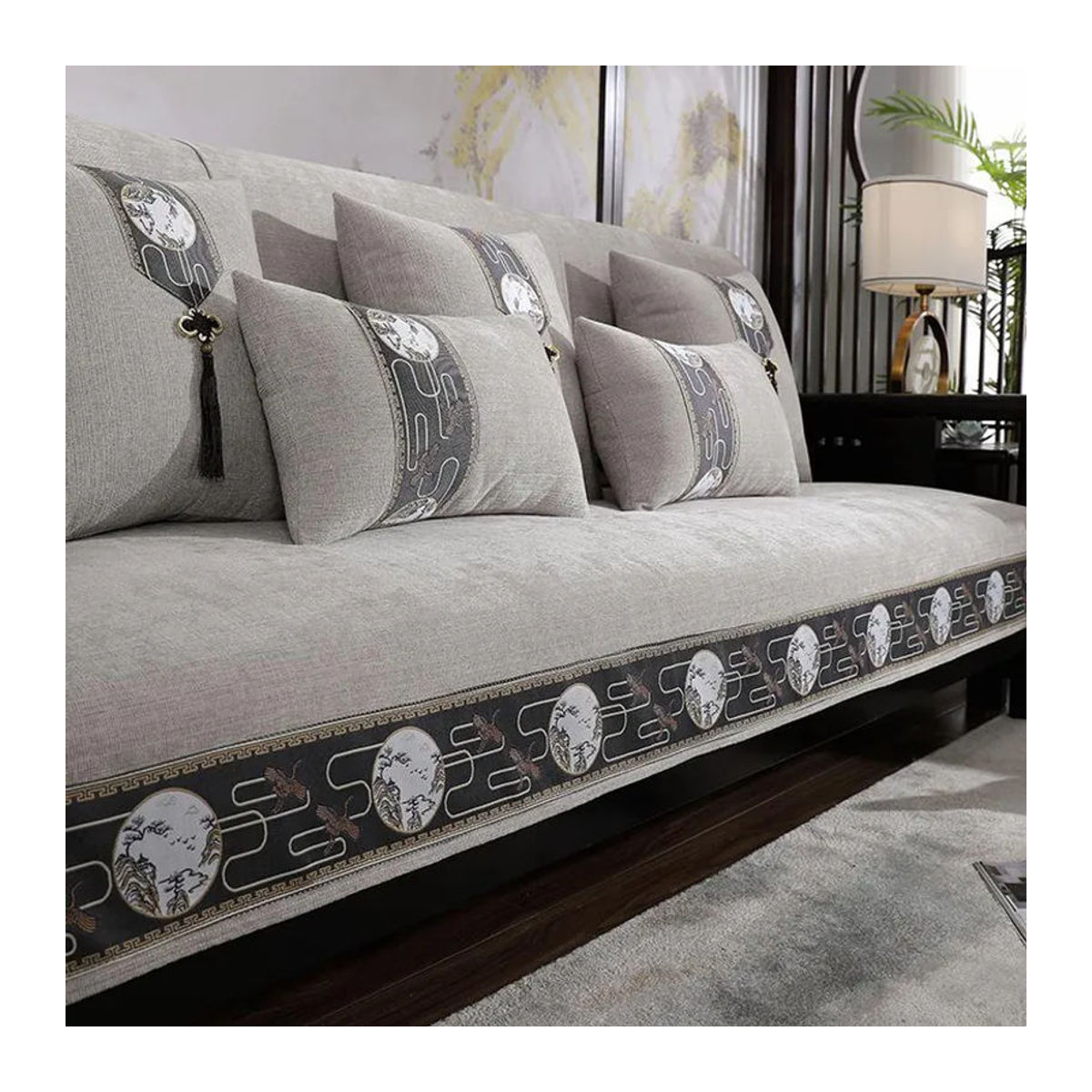 Rutschfester Sofabezug von Your Warm Home in Beige, moderner Kantenbezug aus Handtuch-Leder für ganzjährigen Schutz, Breite: 70 cm, Länge: 210 cm - Bild 3