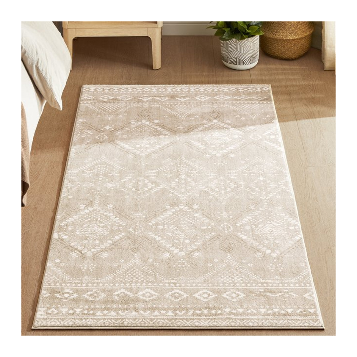 Rutschfester Wohnzimmerteppich von SONGMICS HOME in Beige, B: 80,1 cm x L: 150,1 cm - Bild 1