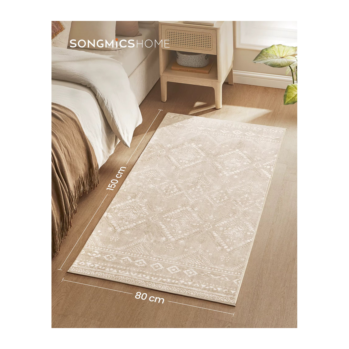 Rutschfester Wohnzimmerteppich von SONGMICS HOME in Beige, B: 80,1 cm x L: 150,1 cm - Bild 2