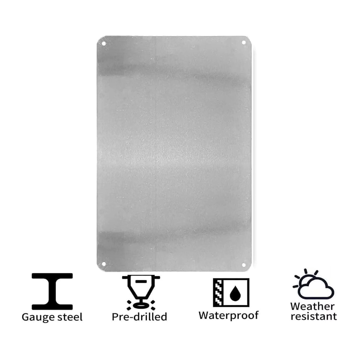 Ruud Water Heater Metallblechschild als rechteckige Wanddekoration aus Aluminium in Silber - Bild 2