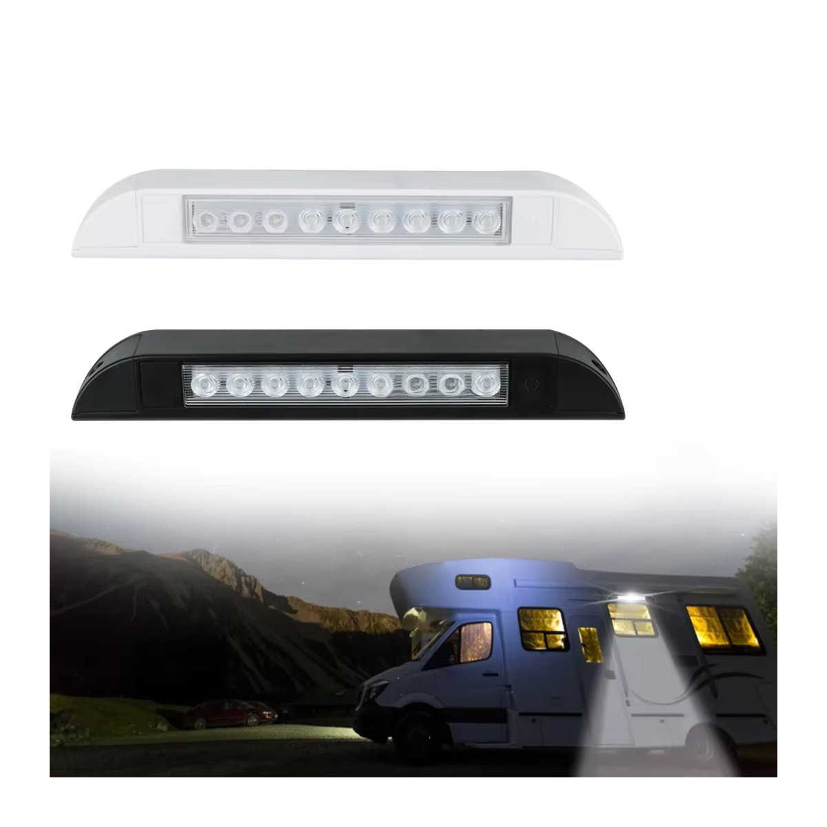 RV Yacht LED Deckenleuchte für Wohnmobil und Wohnwagen, 12V Camping-Innenbeleuchtung, Kaltweiß, Weiß oder Schwarz - Bild 6