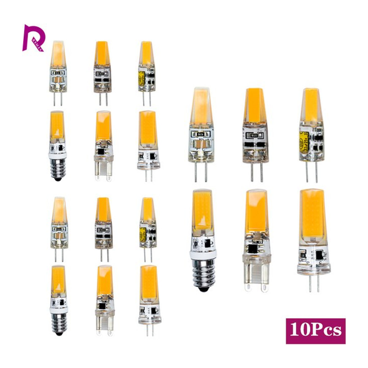 RXMAX 10er Set G4 LED Leuchtmittel E14 COB Kerzenlampen Kaltweiß Ersatz für Halogen 30W 60W für Kronleuchter und Strahler - Bild 1