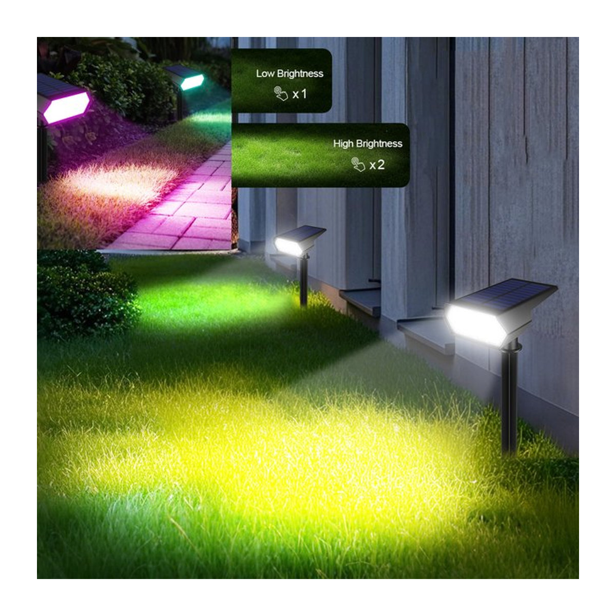 Rybakov 2-in-1 LED-Solar-Außenstrahler IP65 Modern Schwarz für Garten, Hof und Gehweg - Bild 1