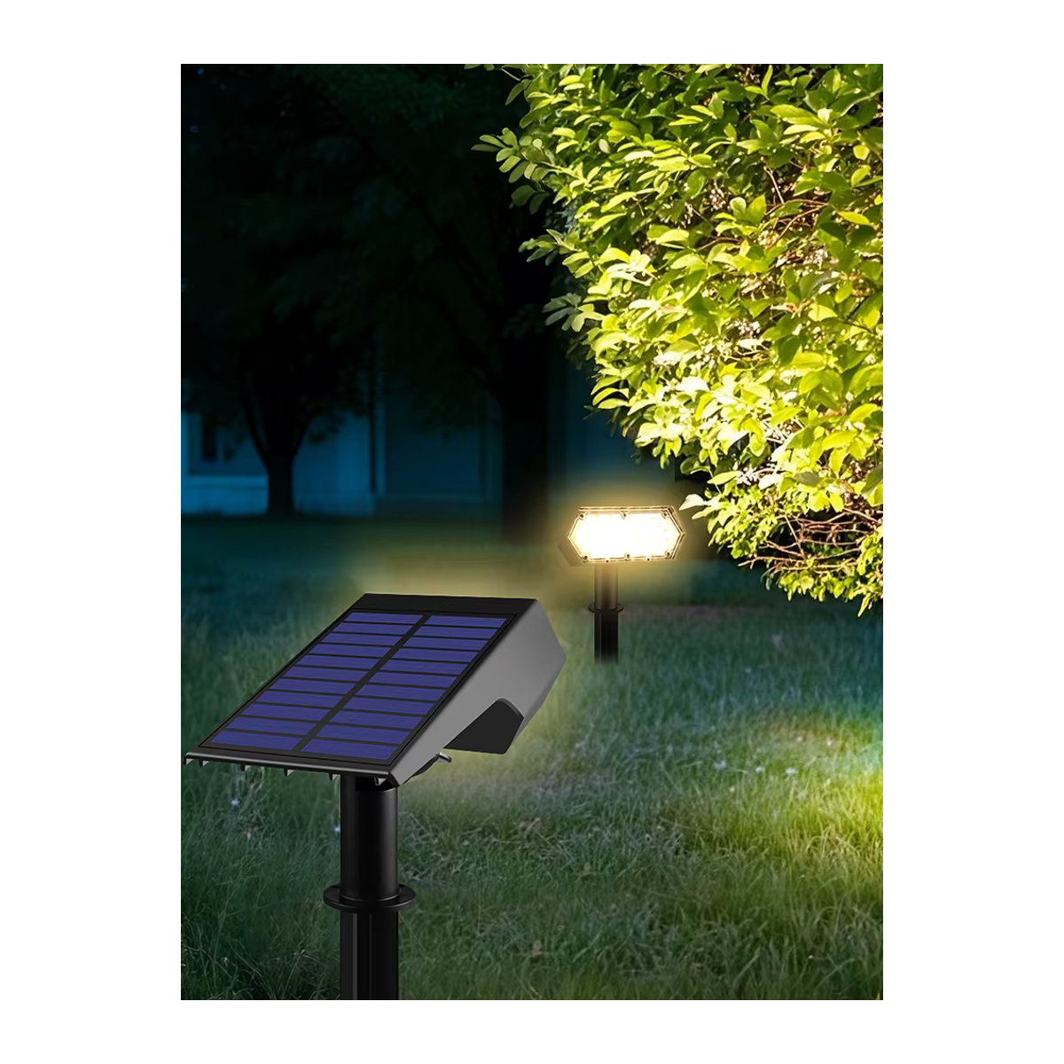 Rybakov 2-in-1 LED-Solar-Außenstrahler IP65 Modern Schwarz für Garten, Hof und Gehweg - Bild 6