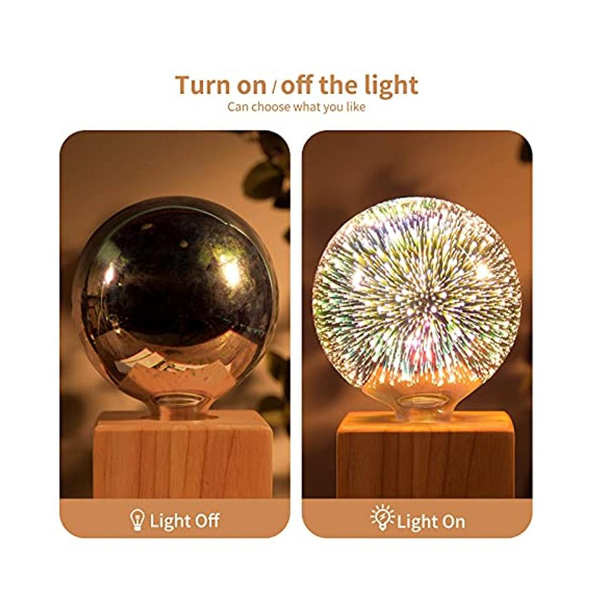 Rybakov Home Lighting 3D-Feuerwerk LED-Glühbirne E27 Retro-Edison-Lampe aus Glas in Warmweiß - Bild 3