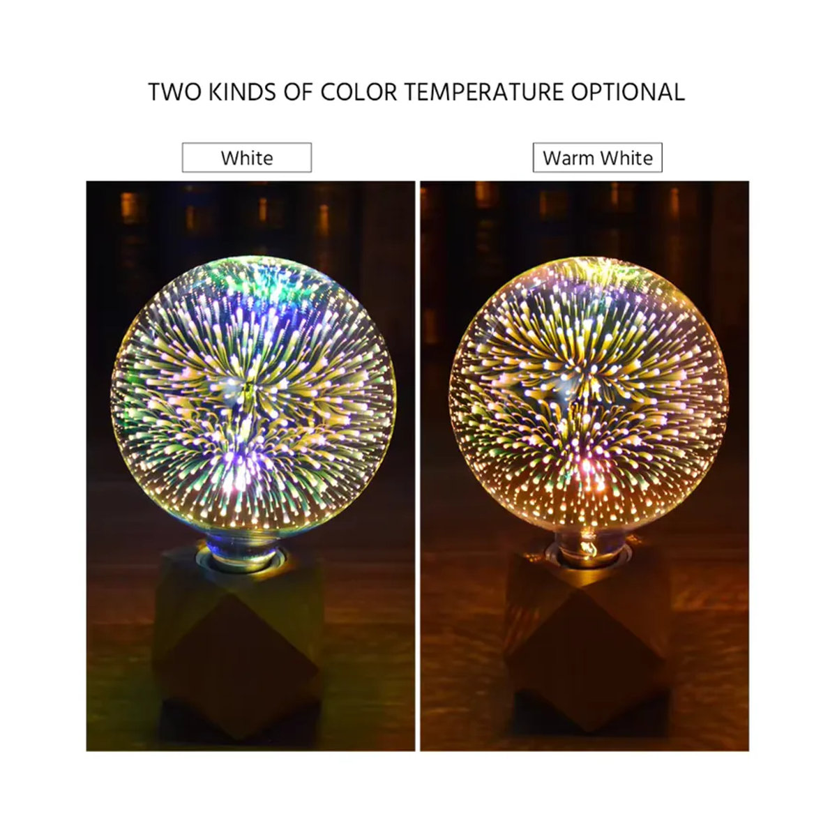 Rybakov LED Glühbirne E27 mit Stern- und Feuerwerk-Effekt aus Glas in Bunt für Industrial Design - Bild 4