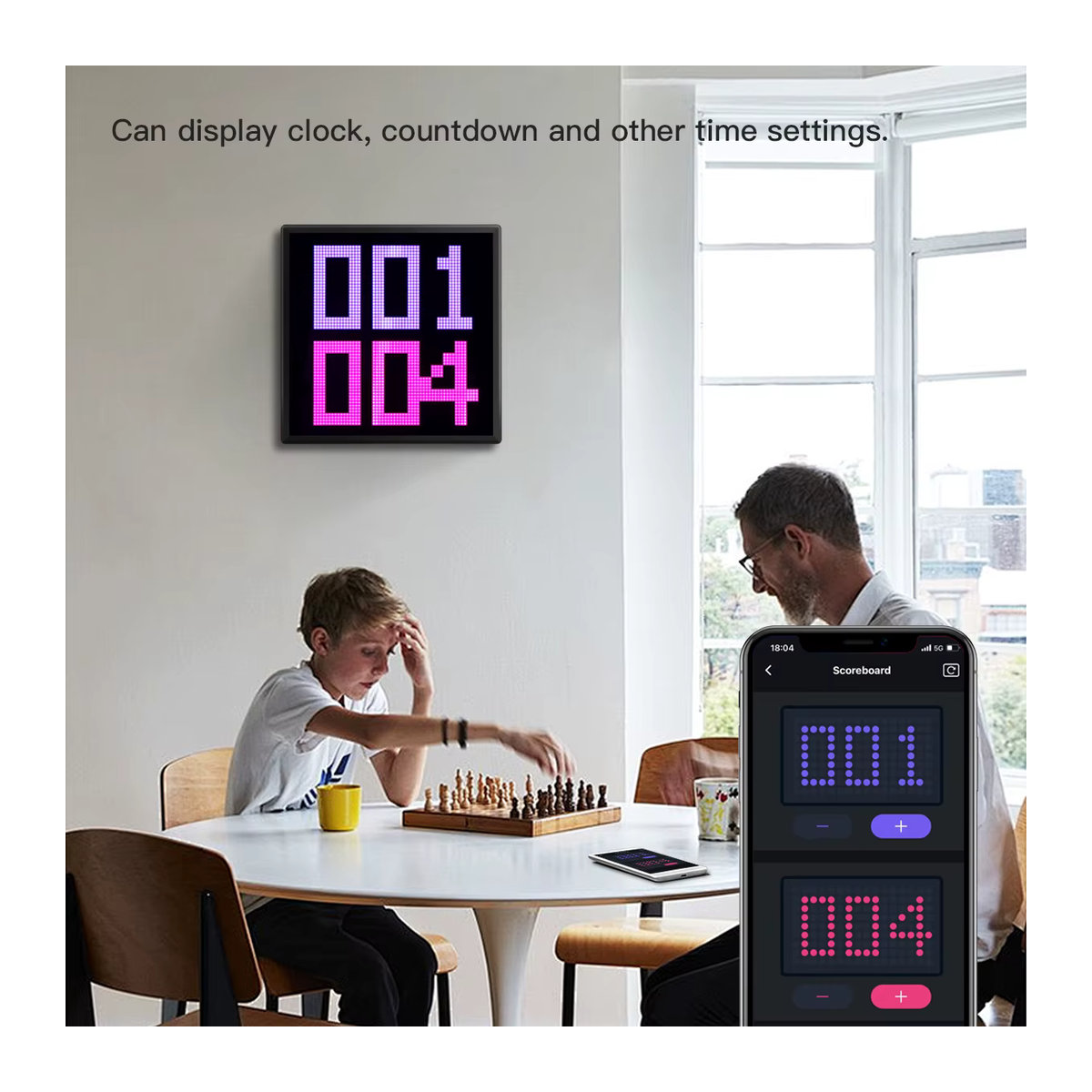 Rybakov LED RGB Matrix Panel Smart Bilderrahmen mit Bluetooth App Steuerung für digitale Animationen und Werbung in mehrfarbig - Bild 5