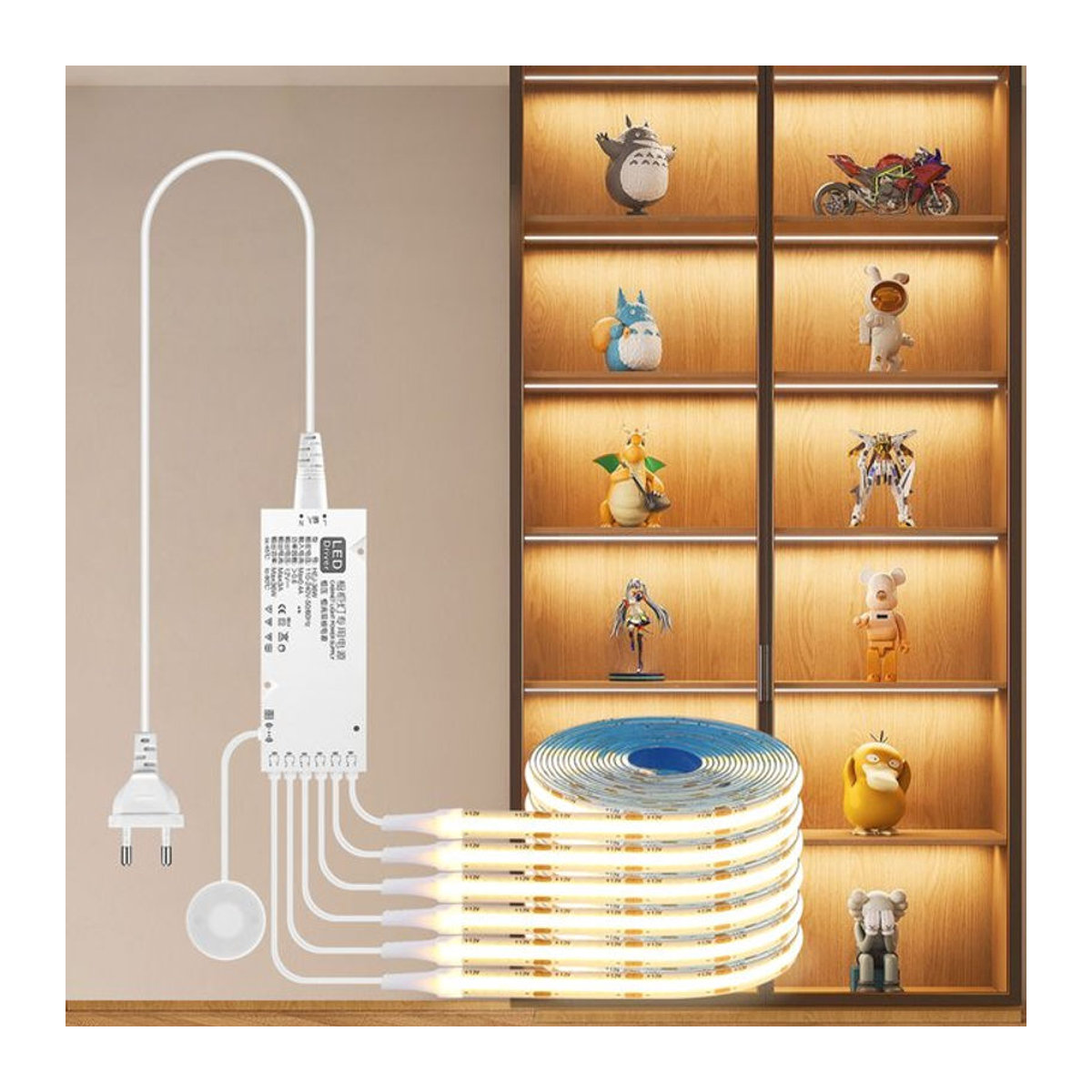 Rybakov Parallele COB LED Unterschrankleuchte mit Bewegungsmelder und Touch-Schalter, Weiß - Bild 1