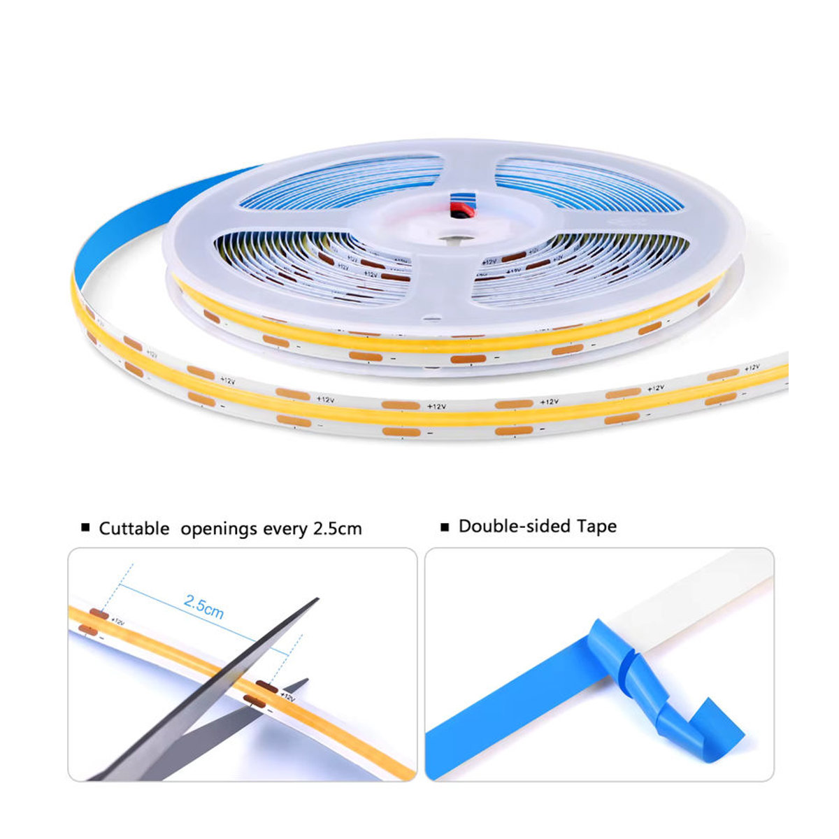 Rybakov Parallele COB LED Unterschrankleuchte mit Bewegungsmelder und Touch-Schalter, Weiß - Bild 3