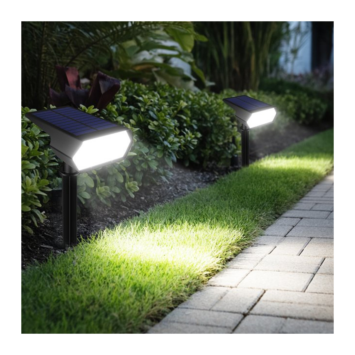 Rybakov Solar-Wegeleuchte mit W/WW/RGB-LED in Schwarz für Garten und Rasen - Bild 1