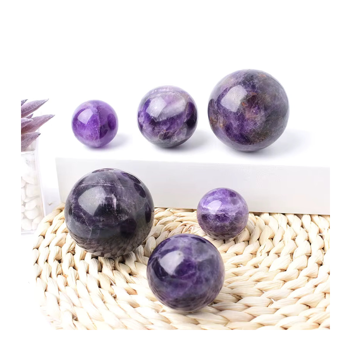 RYCRYSTAL Amethyst Kristallkugel Lila Polierter Naturstein für Meditation und Reiki - Bild 3