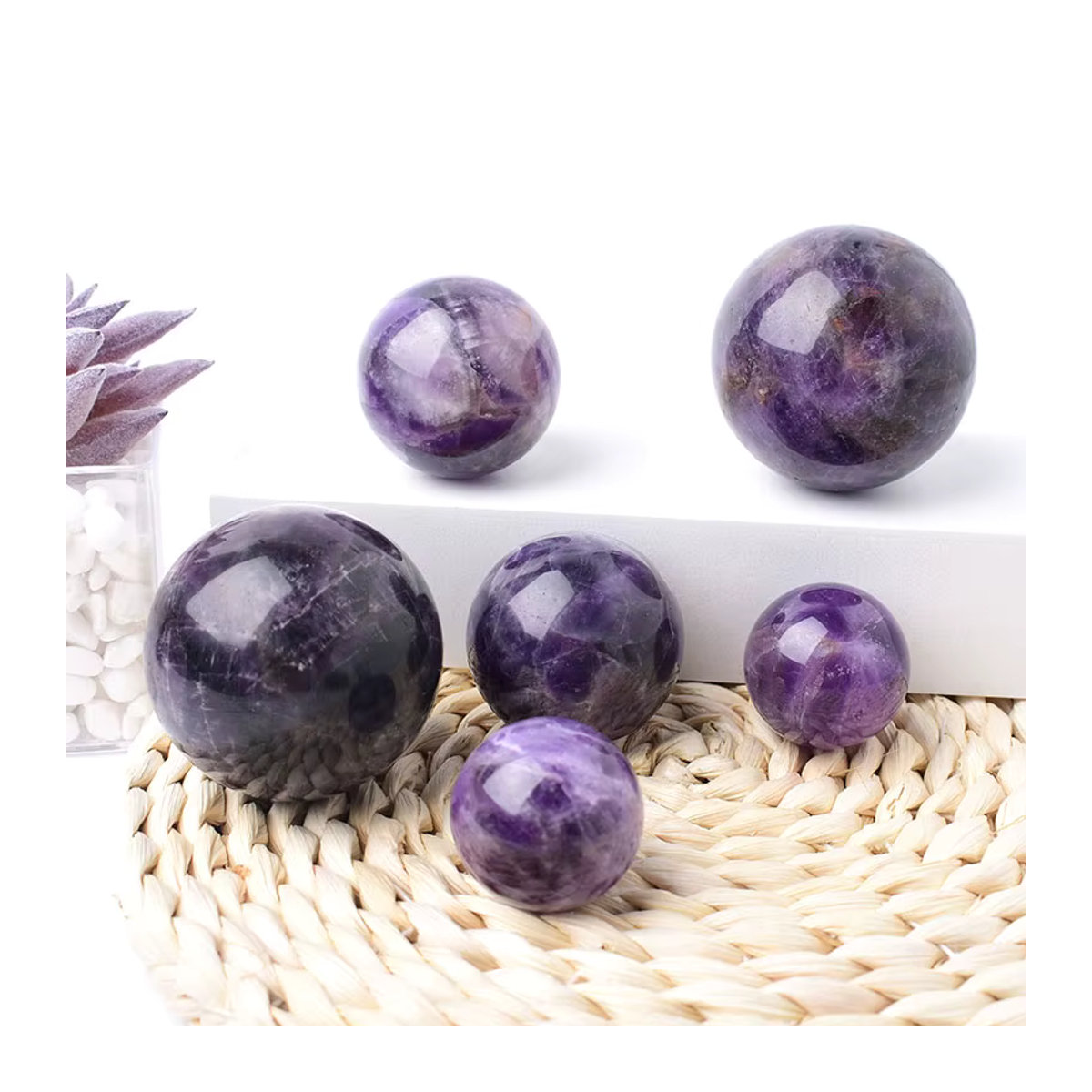 RYCRYSTAL Amethyst Kristallkugel Lila Polierter Naturstein für Meditation und Reiki - Bild 4