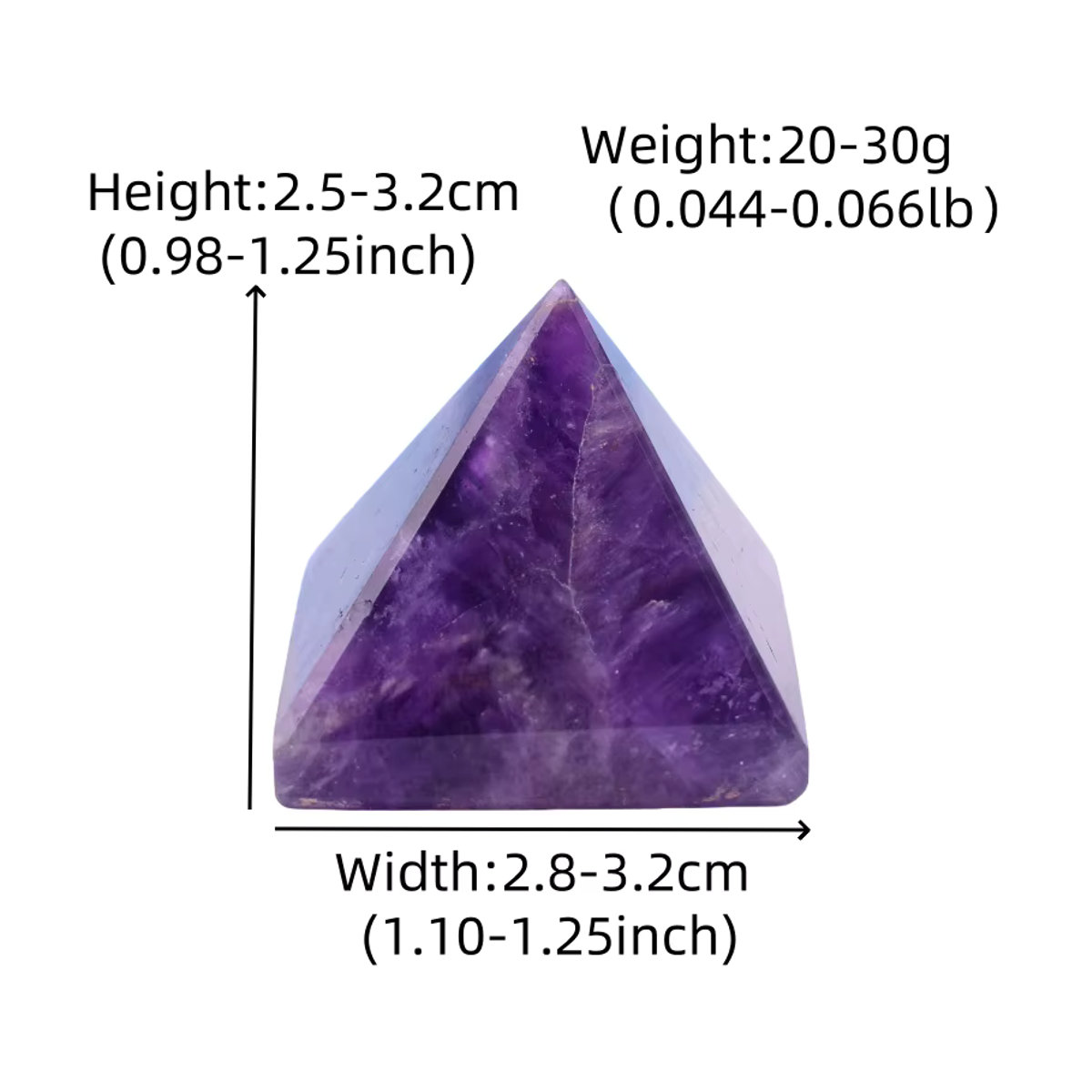 RYCRYSTAL Amethyst Kristallpyramide in Lila als polierter Heilstein für Reiki und Meditation - Bild 2