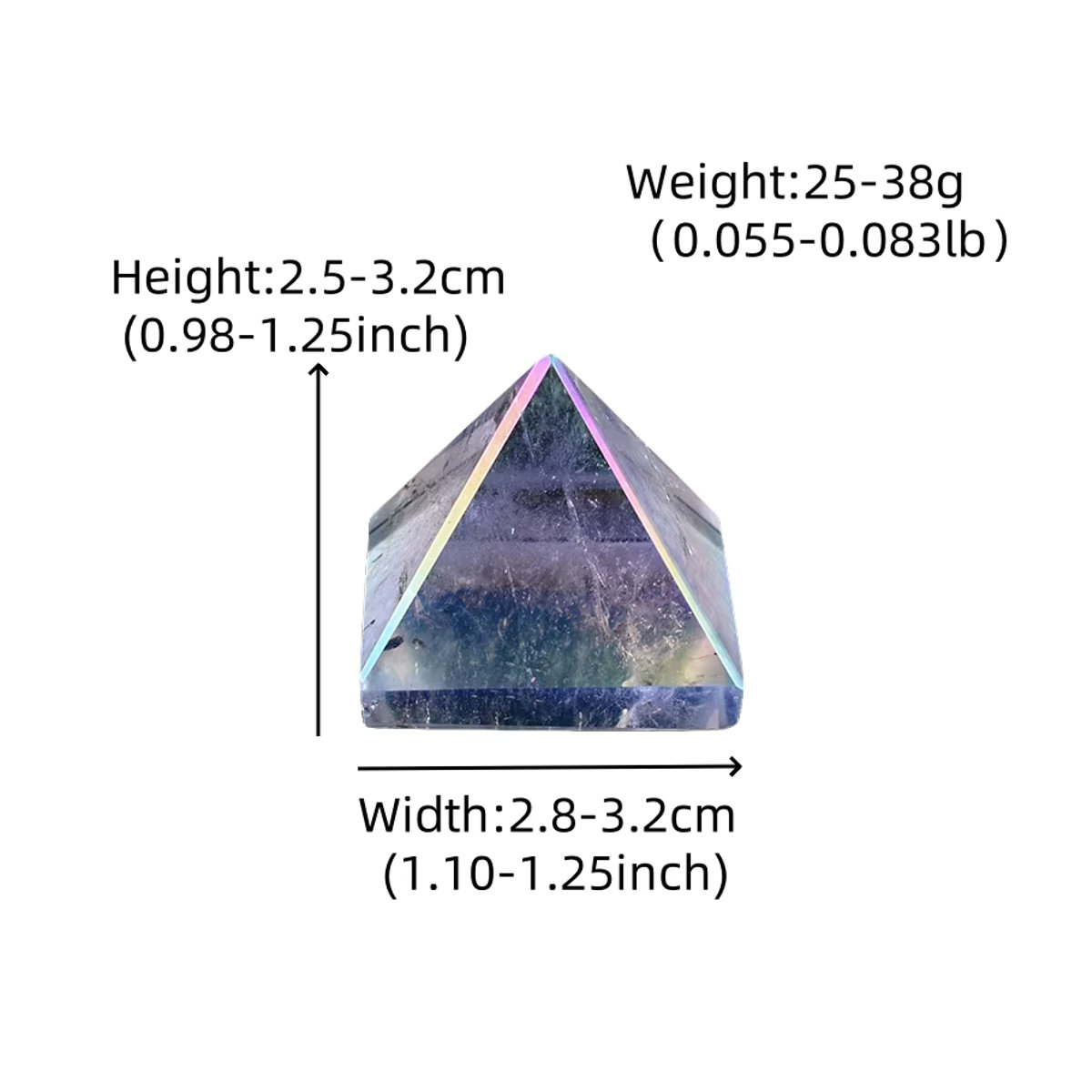 RYCRYSTAL Aura Pyramide aus natürlichem klarem Quarz in mehrfarbig transparent für deine Home Dekoration - Bild 2