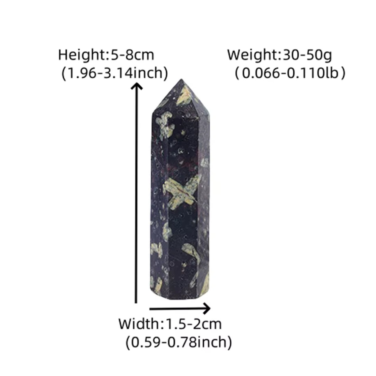 RYCRYSTAL Grüner Feuerwerk Stein Polierter Kristall Obelisk in Sechseck-Form zur Dekoration - Bild 1