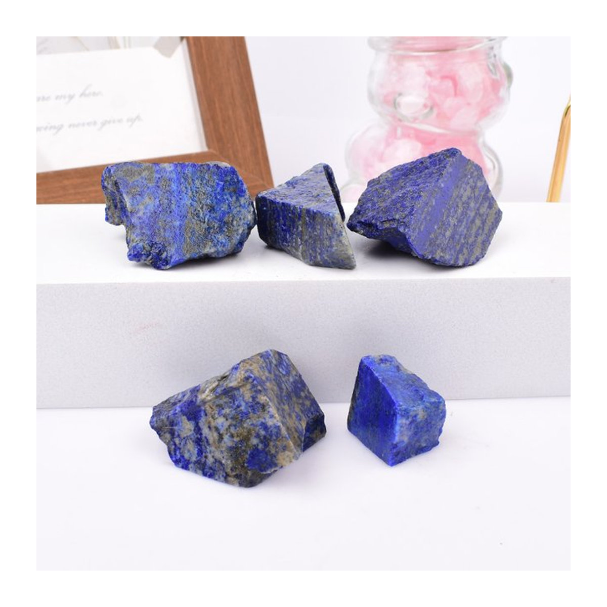 RYCRYSTAL Lapislazuli Rohkristalle Blau, 100 g natürliche Heilsteine als Mineralprobe für Deko und DIY - Bild 1